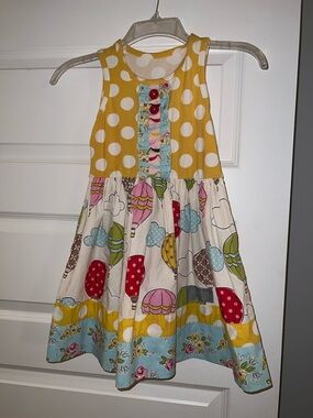Eleanor Rose Yellow Polka Dot Dress with Hot Air Balloon Skirt 5/6